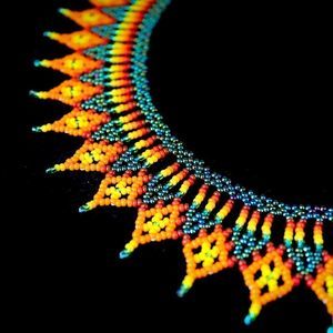 SOLD OUT !!!  New okama handmade beaded necklace small orange